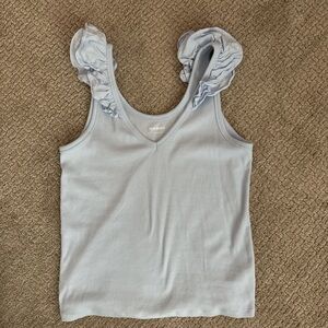 Old Navy light blue Ruffled Fitted Tank Top